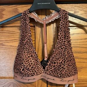 PINK Victoria's Secret Leopard Print Bralette Size Large